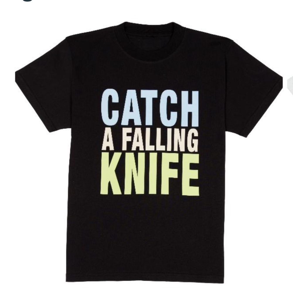 Agnes b "Catch a falling knife" unisex tee shirt